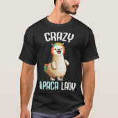 Crazy Alpaca Lady Women's Cute Alpaca Lama Zoo T-shirt (Voorkant)