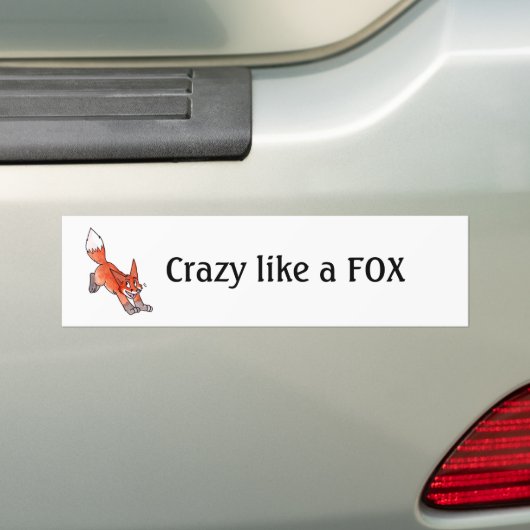 Crazy als een Fox Bumpersticker (Op auto)