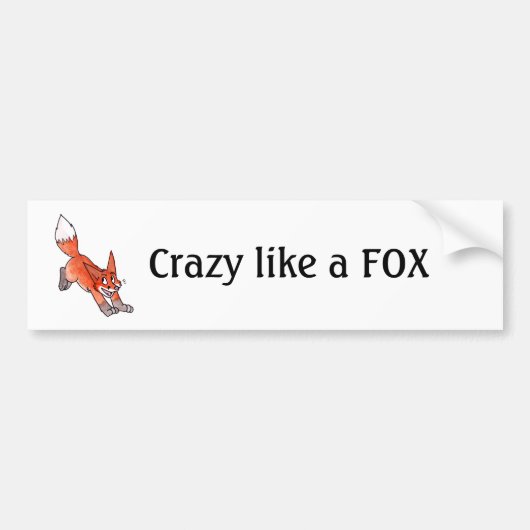 Crazy als een Fox Bumpersticker (Voorkant)