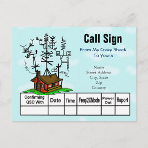 Crazy Antenna Ham Radio Shack QSL-kaarten Briefkaart