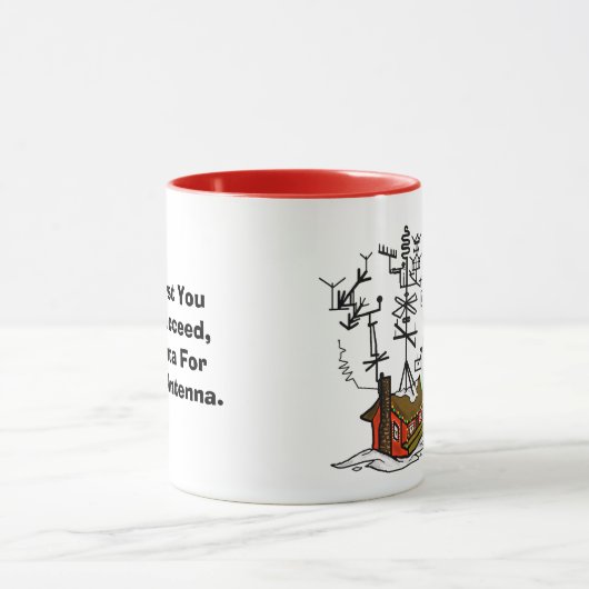 Crazy Antenna House Ham Radio Kerstmis Mok (Midden)