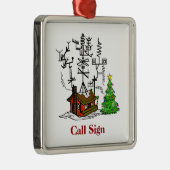 Crazy Antenna House Ham Radio Kerstversiering Metalen Ornament (Rechts)