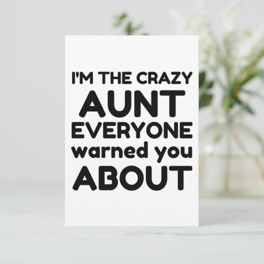 CRAZY AUNT BEDANKKAART (Staand voorkant)