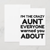 CRAZY AUNT BEDANKKAART (Voorkant / Achterkant)