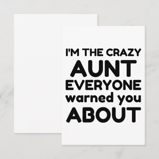 CRAZY AUNT BEDANKKAART (Voorkant / Achterkant)