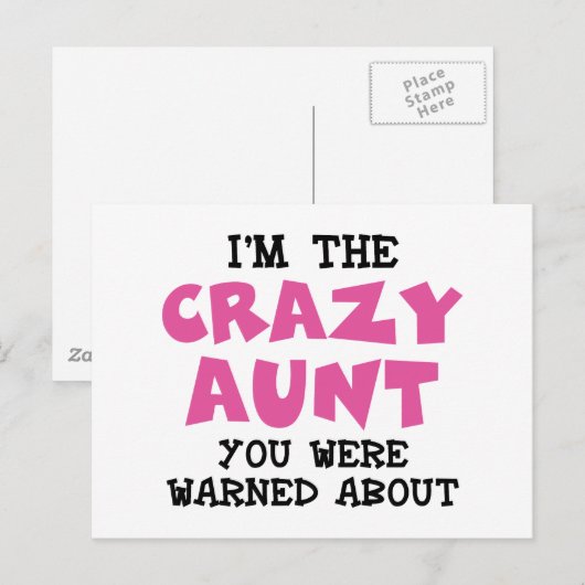 Crazy Aunt Briefkaart (Voorkant / Achterkant)
