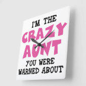 Crazy Aunt Vierkante Klok (Hoek)