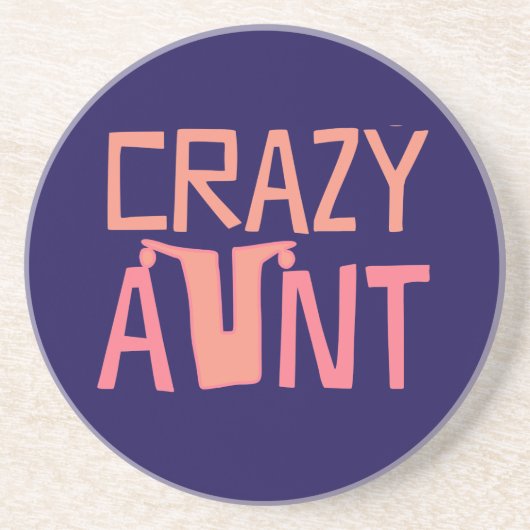 Crazy Aunt Zandsteen Onderzetter (Voorkant)