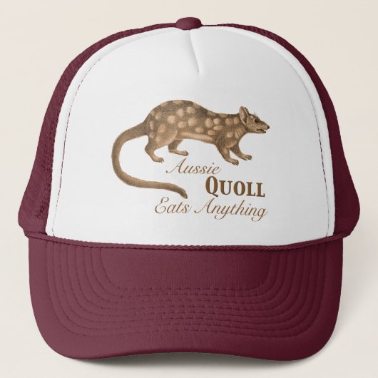 Crazy Aussie Quoll eet alles Trucker Pet (Voorkant)