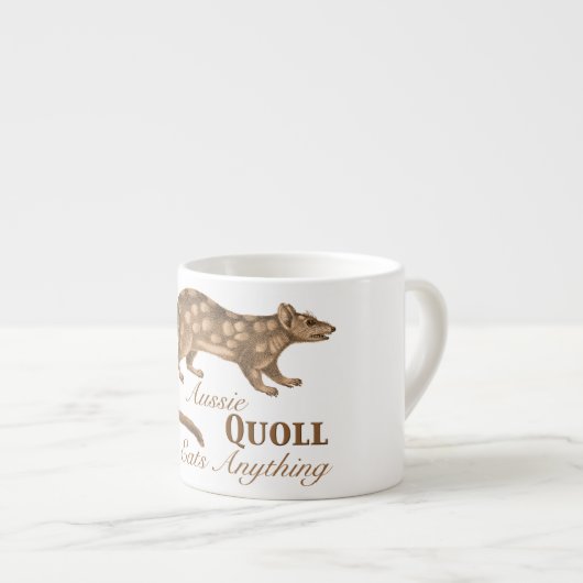 Crazy Australian Quoll eet alles wat een smakelijk Espresso Kop (Voorkant rechts)