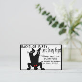 Crazy Bachelor Visitekaartje (Staand voorkant)