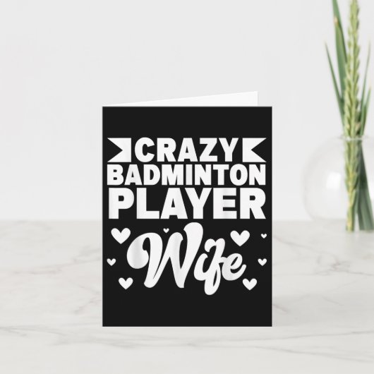 Crazy Badminton Speler Vrouw Shuttle Kaart (Voorkant)