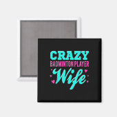 Crazy Badminton Speler Vrouw Shuttle Magneet (Voorkant / Achterkant)