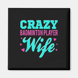 Crazy Badminton Speler Vrouw Shuttle Magneet