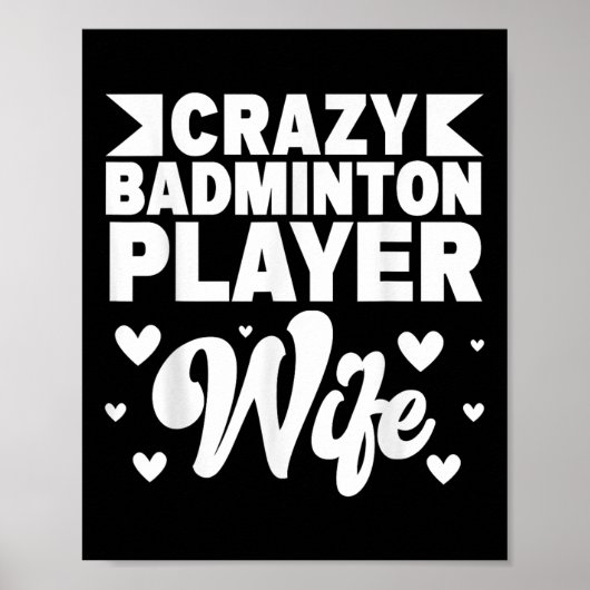 Crazy Badminton Speler Vrouw Shuttle Poster (Voorkant)