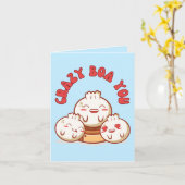 Crazy Bao You beroemd gemaakt door Funny Bao Bun P Kaart (Gele Bloem)