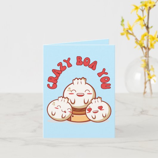 Crazy Bao You beroemd gemaakt door Funny Bao Bun P Kaart (Gele Bloem)