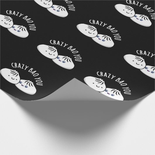 Crazy Bao You Funny Dimsum Pun Cadeaupapier (Hoek)