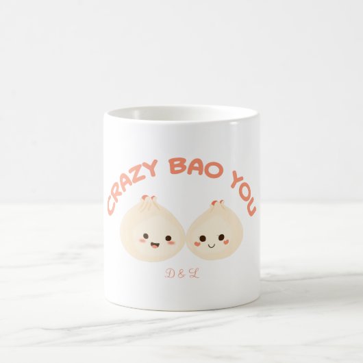 Crazy Bao You Schattige paar T-shirt set Koffiemok (Center)