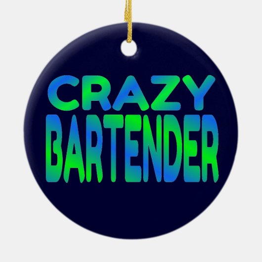 Crazy Bartender Keramisch Ornament (Achterkant)
