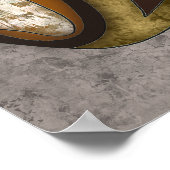 Crazy Basset Hound Hond gezicht met de hand geschi Poster (Hoek)