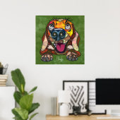 Crazy Beagle dog heeft een handgeschilderd Poster (Thuiskantoor)