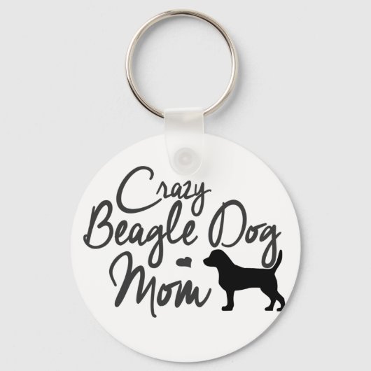 Crazy Beagle Dog mama Sleutelhanger (Voorkant)