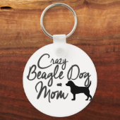 Crazy Beagle Dog mama Sleutelhanger (Voorkant)