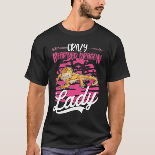 Crazy Bearded Dragon Lady Bearded Dragon Girl T-shirt (Voorkant)