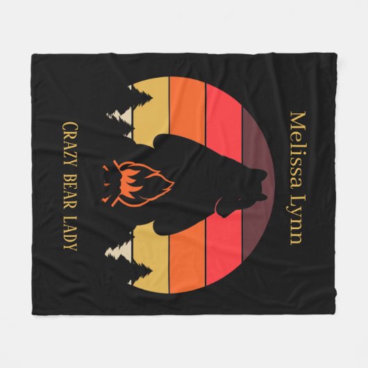 Crazy beer Lady Naam toevoegen Fleece Deken (Voorkant (Horizontaal))