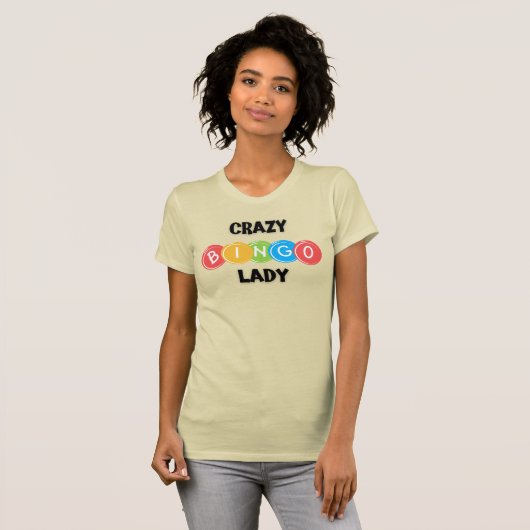Crazy Bingo Lady T-shirt (Voorkant volledig)