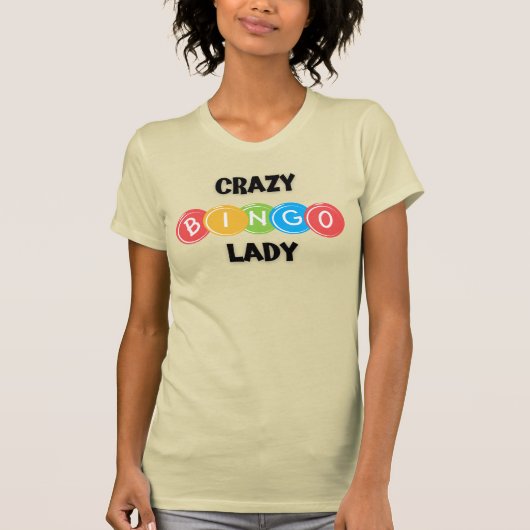 Crazy Bingo Lady T-shirt (Voorkant)