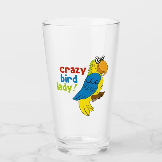 Crazy Bird Lady! Glas (Voorkant)