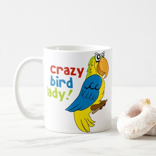 Crazy Bird Lady! Koffiemok (Met donut)