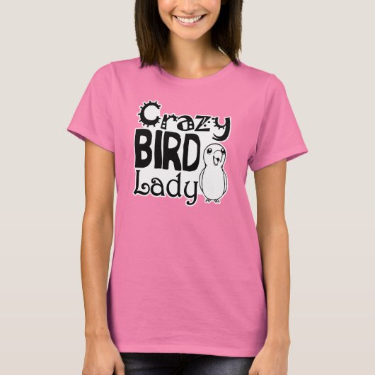 Crazy bird lady t-shirt (Voorkant)