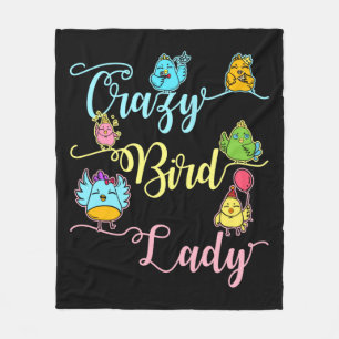 Crazy Bird Lover die Birder ziet Fleece Deken