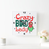Crazy bird vierkante klok (Huis)
