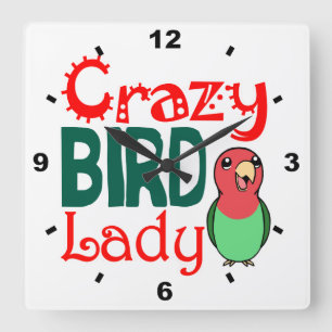 Crazy bird vierkante klok
