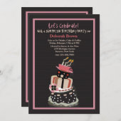 Crazy Birthday Cake Invitation Kaart (Voorkant / Achterkant)