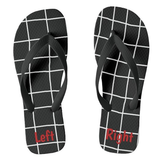 Crazy Black White Grid Unisex Teenslippers (Voetbed)
