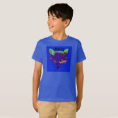 Crazy Blue als een Fox Kinder T-Shirt (Voorkant volledig)