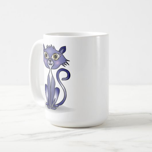 Crazy Blue Cat Classic Mok (Voorkant links)