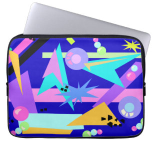 Crazy Blue Eighties Patroon Laptop Sleeve