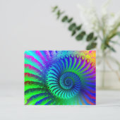 Crazy Blue Fractal Patroon Briefkaart (Staand voorkant)