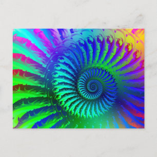 Crazy Blue Fractal Patroon Briefkaart