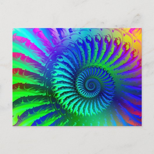 Crazy Blue Fractal Patroon Briefkaart (Voorkant)