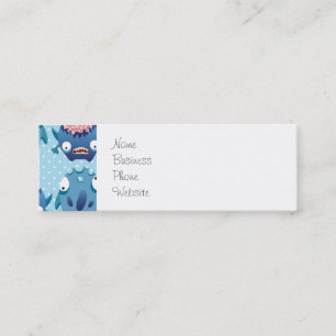 Crazy Blue Monsters Fun Creats Gifts for Kids Mini Visitekaartje