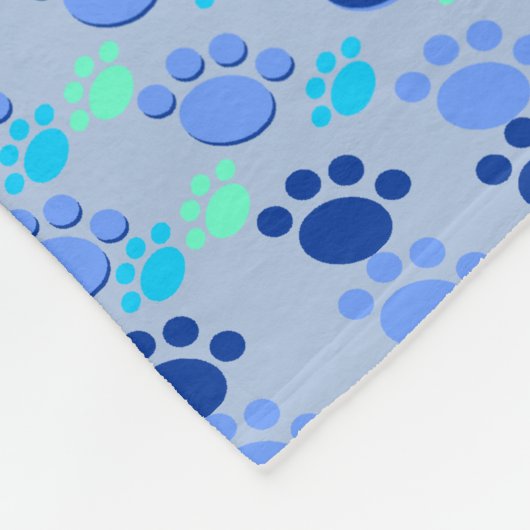 Crazy Blue Paws Fleece Blanket Deken (Hoek)