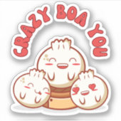 Crazy Boa You - Schattigee Bao Food Pun Sticker (Voorkant)