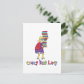 Crazy Book Lady Briefkaart (Staand voorkant)